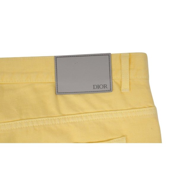 Dior Mens Jeans Size 36x36 Yellow Slim Fit Denim Cotton 5 Pocket Button Pants - Picture 6 of 11